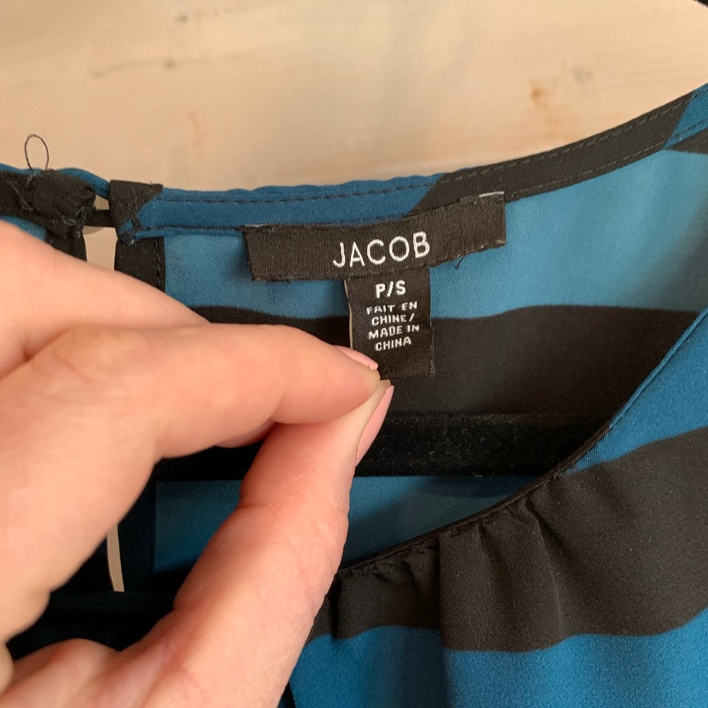 Jacob | Black & Blue Striped Dress - Picture 6 of 7